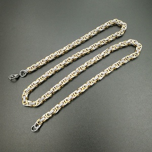 Nouveau design de collier pour homme, chaîne byzantine longue en acier inoxydable plaqué or 18 carats - Product Image 6