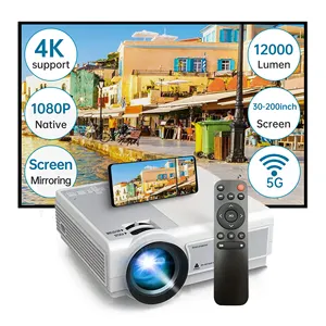 뜨거운 판매 풀 HD LCD 스마트 프로젝터 WIFI 블루투스 스피커 네이티브 4K 40-200 인치 휴대용 200ANSI