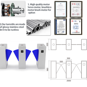 Barrière à clapet Mingxu, code QR personnalisable, tourniquet contrôlé à distance par mobile pour la gestion des visiteurs sans contact, pré-enregistrement - Product Image 2