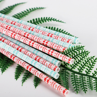 Pailles en plastique décoratives réutilisables écologiques en PP avec motifs mignons
