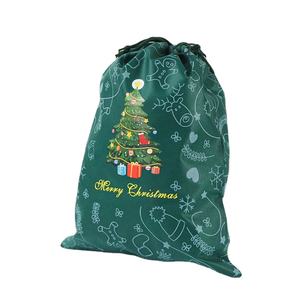 Sac de rangement de Noël avec logo personnalisé, sac à cordon écologique en non-tissé pour l'emballage de cadeaux de vacances et l'organisation - Product Image 1