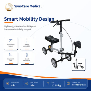 รถช่วยเดินสำหรับผู้ป่วย SynoCare พร้อมเบรกมือ ที่นั่งปรับระดับได้ ระบบลดแรงกระแทก โครงสร้าง 4 ล้อ แข็งแรง ทนทาน ขนาดกะทัดรัด - Product Image 5