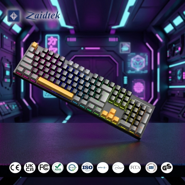Yafox RGB USB Gaming Keyboard Red Switch Mechanic Programmable English Application for Desktop Axis Body Replaceable
