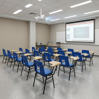 Chaise d'étude pliante ergonomique en plastique durable et écologique avec tablette d'écriture pour universités et écoles – Mobilier de salle de classe moderne
