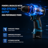 Perceuse-visseuse sans fil sans balais avec fonction marteau, contrôle de vitesse progressif réversible, éclairage LED, batterie lithium 16,8 V, OEM, 45 Nm max.