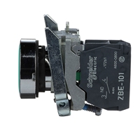 Interruptor de Control Industrial de Montaje en Panel, Botón Pulsador Metálico Schneider XB4BA31 10A IP65 1NO