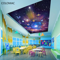 Papel Tapiz Fotográfico 3D Personalizado Autoadhesivo, Pintura Mural de Techo Suspendido con Diseño de Galaxia del Universo Estrellado para Sala de Estar y Dormitorio