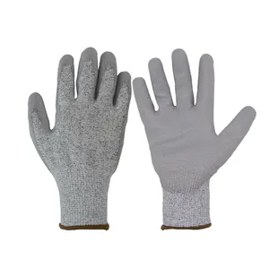 PRISAFETY-guantes de trabajo resistentes a 5 cortes para trabajadores de la construcción, guantes de seguridad industriales recubiertos de goma