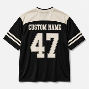 Vintage University Style Football Jersey Short Sleeve Printed Contrast Shoulder Mesh <b>Fan</b> Shirt Collegiate Sportswear - Product Image 3