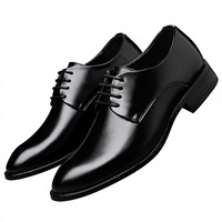 Chaussures habillées pour hommes respirantes en PU avec semelle extérieure en caoutchouc, chaussures de ville à bout pointu à lacets, plates, pour mariage, toutes saisons