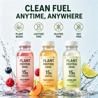 Boisson protéinée RTD portable en mini-bouteille transparente à base de protéines de lactosérum végétales, sans lactose, végétalienne, riche en protéines, faible en gras, pour adultes, 200g, après l'entraînement