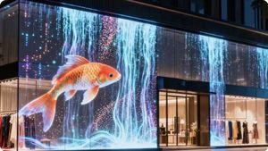 จอแสดงผล LED แบบโปร่งใส ใช้ได้ทั้งภายในและภายนอกอาคาร สีเงิน ติดผนัง เหมาะสำหรับร้านค้าปลีก - Product Image 2