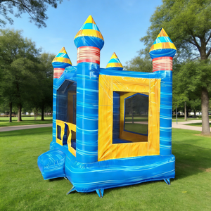 Château gonflable commercial en PVC bleu de haute qualité pour enfants, idéal pour les fêtes en extérieur et l'usage domestique - Product Image 3
