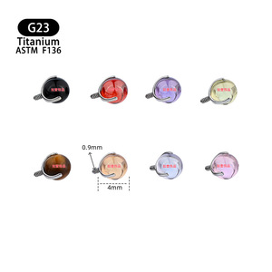 Clous en titane G23, 8 couleurs, sertissage à griffes, pour bijoux de piercing lèvre, nez, oreille - Product Image 4