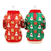 Manteau de Noël pour chien et chat, en polyester, pour la marche en automne et en hiver, motif sapin de Noël