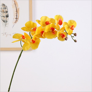 Real seda recubierto de látex orquídeas 9 cabezas Artificial de la orquídea - Product Image 3