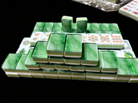 Tuiles de Mahjong Américain en Acrylique de Haute Qualité, Design Bicolore, 160 Pièces, 4 Couches, Émeraude, Écologiques