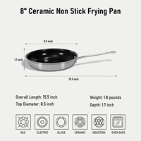 Wok Friteuse Professionnel en Acier Inoxydable 304 5 Plis de Haute Qualité avec Revêtement Céramique Antiadhésif Sans PFOA ni PFAS pour Cuisine de Restaurant