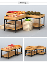 Supermarkt Houten Groente Fruit Display Planken Lichte Supermarktuitrusting