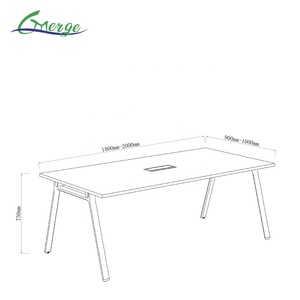 Mesa de Conferencia Moderna para Oficina con Sillas de Estructura Metálica - <span class=keywords><strong>Escritorio</strong></span> Grande para Sala de Reuniones de Uso Comercial - Product Image 5