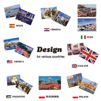 Aimant de Réfrigérateur Personnalisé « Autour du Monde » en Tôle, Souvenir de Tourisme, Photos 2D 3D en Métal
