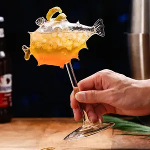 个性处理鸡尾酒杯互联网名人鸡尾酒场杯创意河豚酷可重复使用鸡尾酒杯