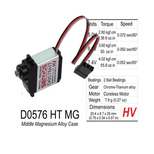 Microservo Digital Totalmente Metálico D0576HT D0576HS D0362 D0363 D0474 MG, Motor de Dirección para Aeromodelismo de Ala Fija - Product Image 4