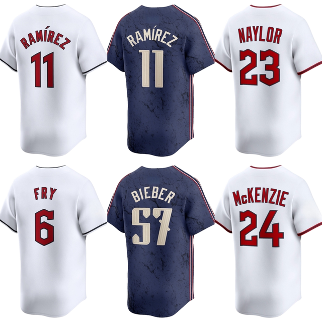 Wholesale Breathable Plus Size 3D Embroidery Cleveland Guardian USA Baseball Softball Jersey #11 Jose Ramirez #38 Steven Kwan