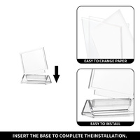 Support de menu de table vertical en acrylique, présentoir à double face en plastique transparent pour affichage de bureau K-021