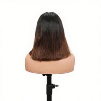 Perruque Courte Bob Grade 12A en Gros, Cheveux Brésiliens Vierges pour Perruques Lace Front, Noire Double Drawn 100% Cheveux Humains 180%