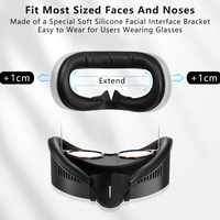 Ensemble de protection faciale en cuir PU anti-transpiration de qualité supérieure avec support de nez en silicone respirant pour Meta Quest 3 VR Gaming Comfort