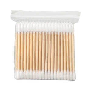 Double-ended Cotton Swabs 125 Mm Wooden Stick Single Layer Round For Ear Cleaning Home Use Packaged In Bags - Product Image 5
