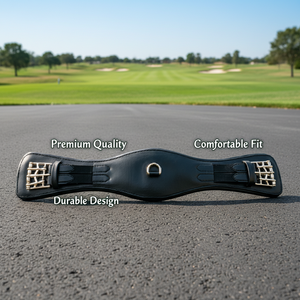 Cinghia per Sella da Dressage in Pelle Microfibra Nera Marrone, Imbottitura Morbida e Resistente con Fibbie a Rullo - Product Image 3