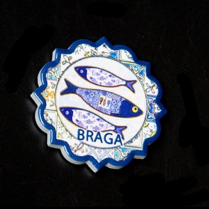 Aimant de réfrigérateur en céramique Souvenir touristique de <span class=keywords><strong>Braga</strong></span> <span class=keywords><strong>Portugal</strong></span> imprimé de logo personnalisé en gros - Product Image 2