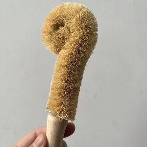 Custom LOGO Short Wooden Handle Coconut Fiber <b>Bottle</b> <b>Brush</b> Kitchen Cleaning Cup <b>Brush</b> - Product Image 4