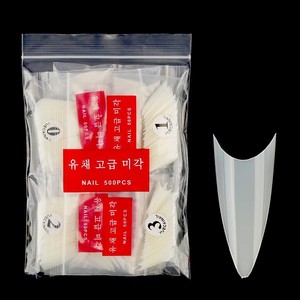 500 pièces de capsules d'ongles en gel souple ABS, forme goutte d'eau, stiletto, courtes, transparentes, sans trace, amande française, pour extension d'ongles à couverture complète - Product Image 3
