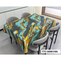 Nappe semi-circulaire imprimée en PVC, imperméable, anti-taches, nettoyable, pour restaurant, salle à manger, maison, mariage, fête, décoration
