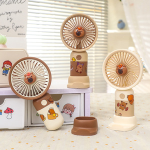 DIY Cute Capybara <b>Desk</b> Fan 5W Rechargeable Battery Operated <b>Foldable</b> Handheld Portable Fan For Kids And Office Use - Product Image 1