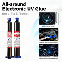 Adhésif électronique UV acrylique pour la protection des joints de soudure des câbles plats, composants électroniques, caméras, colle filetée et de durcissement