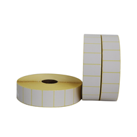 Autocollant d'étiquette de transfert thermique uni blanc personnalisé 2 "x 1" avec verre bleu/jaune/blanc pour l'impression de ruban de cire