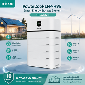 แบตเตอรี่ลิเธียมไอรอนฟอสเฟต (LiFePO4) แบบเรียงซ้อนได้ แรงดันสูง Solareast Micoe 10.44กิโลวัตต์ชั่วโมง 15.66กิโลวัตต์ชั่วโมง 20.88กิโลวัตต์ชั่วโมง 26.11กิโลวัตต์ชั่วโมง - Product Image 1