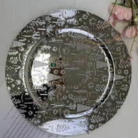 Assiette décorative ronde vintage de style européen à motif uni pour hôtel, assiette de service pour plats occidentaux, collations et fruits