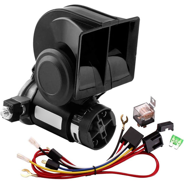 12V /24 V Car Horn Wholesale Square Mouth Alarm Motorcycle Horn Car Snail With Cable