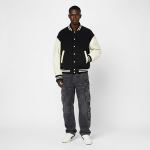 FINER THREADS <b>Baseball</b> Loose Casual Varsity Sport Jersey <b>Jacket</b> Green Blue 100% Cotton Breathable Winter Plus Size Clothing <b>Men</b> - Product Image 1