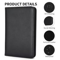 Porte-passeport personnalisé avec logo, minimaliste, en cuir, à deux volets, essentiels de voyage, porte-cartes de crédit, porte-passeport