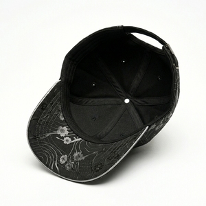 Premium <b>Black</b> Luxury 6 Structured <b>Baseball</b> <b>Cap</b> 3D Embroidered Animal Print Sporty Cotton Unisex Adjustable Four Seasons - Product Image 4