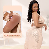 Shorty sculptant pour femme avec rembourrage fessier et hanches, taille haute, compression, contrôle du ventre, rehausseur de fesses en silicone