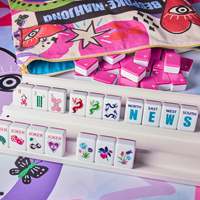 Tuiles de Mahjong Rose Personnalisées XL, Méga Porte-Bonheur, Luxe, Acrylique Sculpté Double Face pour Réunions d'Amis, Vente au Détail et en Gros
