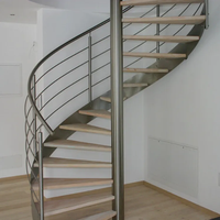 Escalier en colimaçon moderne en acier inoxydable, durable, écologique et sûr pour l'extérieur
