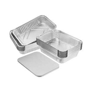 230ml Thickened Aluminum Foil Disposable PET <b>Plastic</b> <b>Lid</b> Food Grade Rectangular <b>Container</b> for Fast Take-Out Barbecue Grilled - Product Image 2